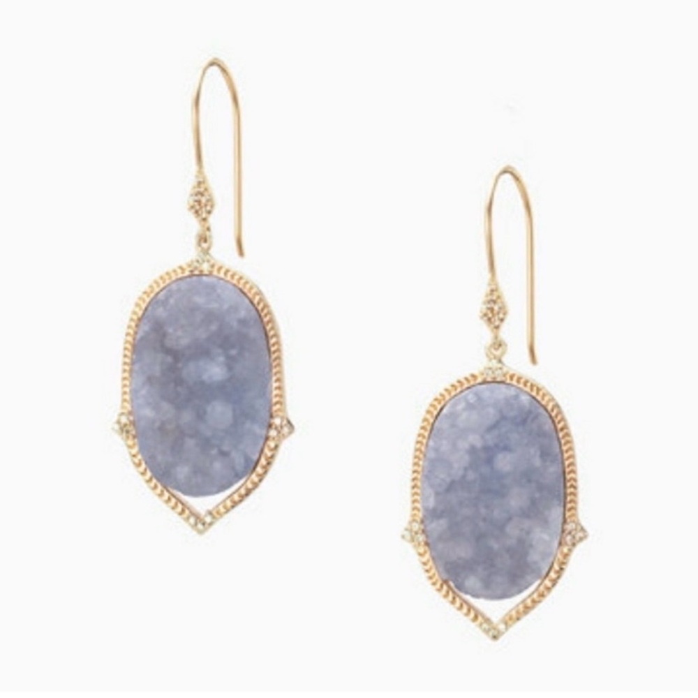 Stella and Dot Charolette Druzy Crystal Stone Drop Earrings